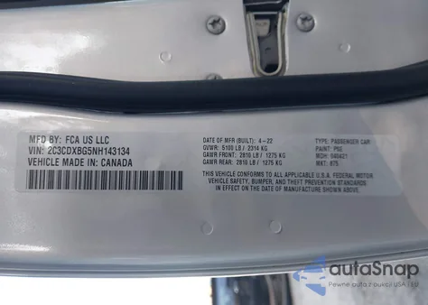 2022 Dodge Charger Sxt Rwd из США, поврежденный, VIN 2C3CDXBG5NH143134